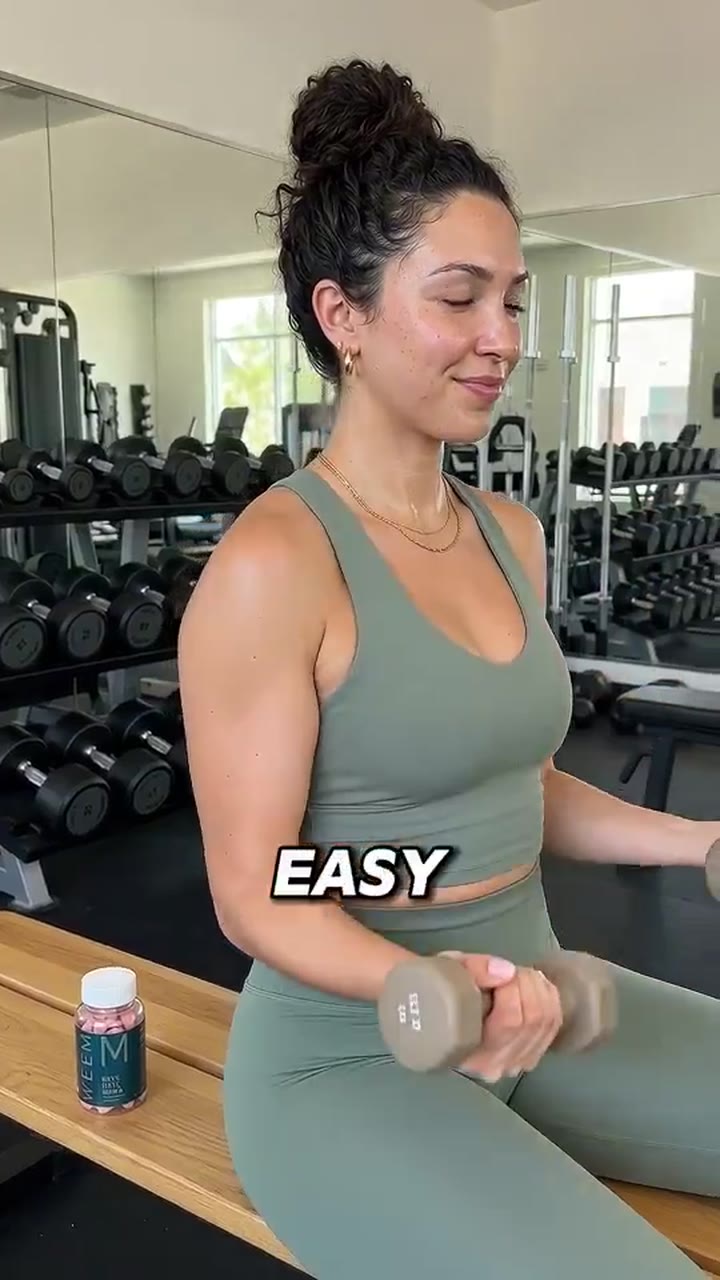 Creator in the fitness portion of the routine
