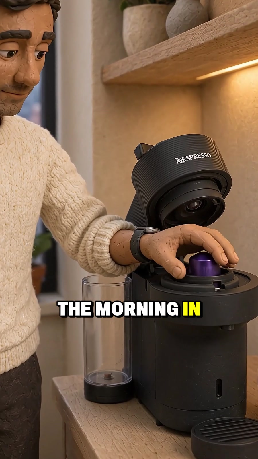 Clay character scene from the Nespresso concept film
